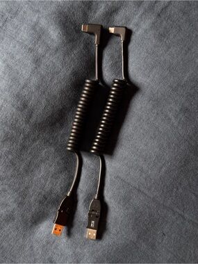 Black Coiled USB Charging Cables for Car